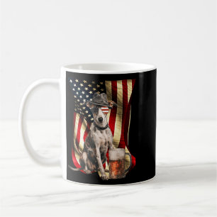 Retro Vintage Patriotic Whippet Dog Usa Flag July Coffee Mug