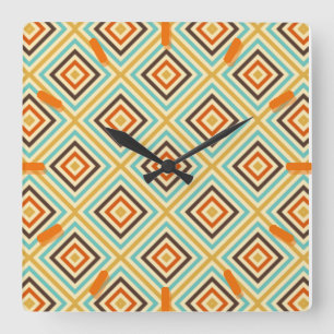 retro vintage pattern funky wall clock