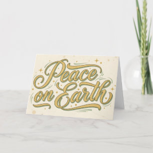Retro Vintage Peace on Earth Christmas Holiday Card