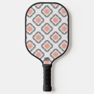 Retro Vintage Peach Black and White Personalised Pickleball Paddle
