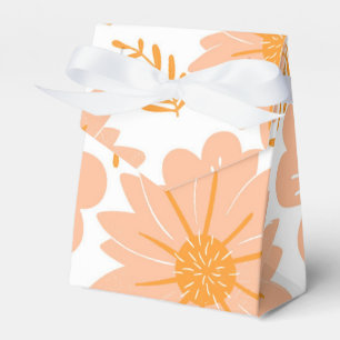 Retro Vintage Peach Fuzz Orange Flower Pattern Favour Box