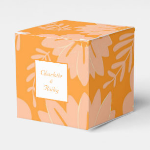 Retro Vintage Peach Fuzz Orange Flower Pattern Favour Box