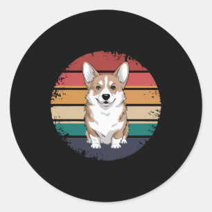 Retro Vintage Pembroke Welsh Corgi Lover Dog Gifts Classic Round Sticker