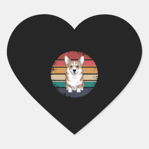 Retro Vintage Pembroke Welsh Corgi Lover Dog Gifts Heart Sticker