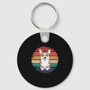 Retro Vintage Pembroke Welsh Corgi Lover Dog Gifts Key Ring