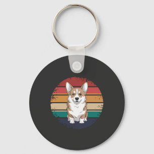 Retro Vintage Pembroke Welsh Corgi Lover Dog Gifts Key Ring