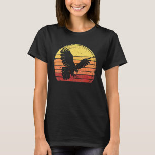 Retro Vintage Peregrine Falcon Bird Silhouette Sun T-Shirt