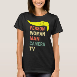 Retro Vintage Person Woman Man Camera Tv T-Shirt