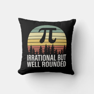 Retro Vintage Pi Day - Irrational but Well Rounded Cushion