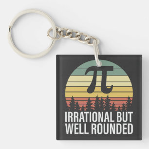 Retro Vintage Pi Day - Irrational but Well Rounded Key Ring