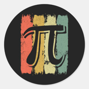 Retro Vintage Pi Math Geek Mathematician Pi Day Classic Round Sticker