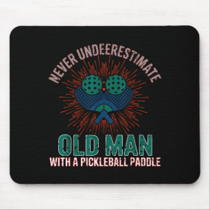Retro vintage pickleball retirement dad funny mouse pad