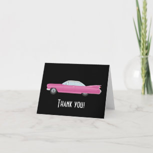 Retro Vintage Pink Car Thank You