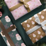 Retro Vintage Pink Christmas Santa Claus Monogram Wrapping Paper Sheet<br><div class="desc">Embrace the festive spirit with our retro vintage pink Christmas Santa Claus monogram wrapping paper sheets in pink, dark forest green, and golden colour. This delightful wrapping paper showcases our handpainted retro-style watercolor Christmas Santa Claus illustration and vintage-inspired "Ho Ho Ho" text adds a touch of nostalgic elegance. Personalise with...</div>