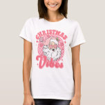 Retro Vintage Pink Christmas Vibes Festive T-Shirt<br><div class="desc">The Retro 80s/70s Themed Christmas Holiday is a delightful blend of nostalgia and holiday cheer, featuring iconic elements from these two vibrant decades. Step back in time to the rad and vibrant era of the 80s with our Retro Christmas design! Think classic 80s pop culture. The colour palette is a...</div>