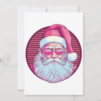 Retro vintage pink santa claus
