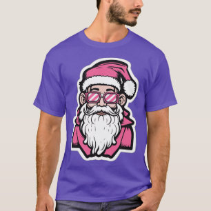 Retro Vintage Pink Santa Claus T-Shirt