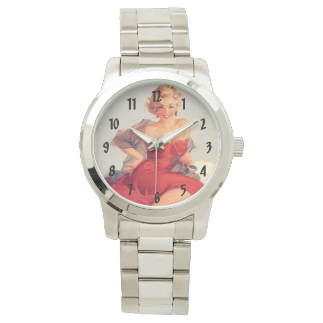 Retro Vintage Pinups Watch (Front)