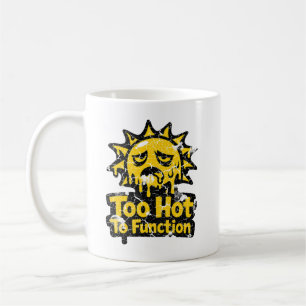 Retro Vintage Pixel Sun Distressed Summer Heat Coffee Mug