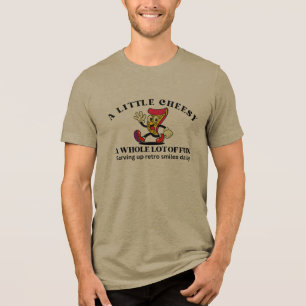 Retro Vintage Pizza Cartoon Tri-Blend Shirt