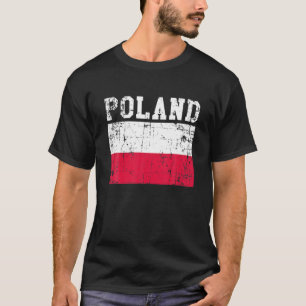 Retro Vintage Poland Flag Polish Roots T-Shirt