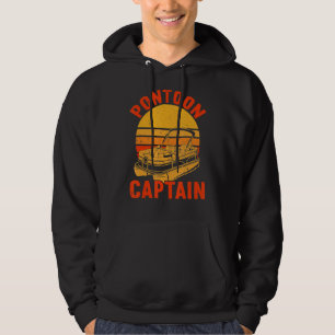 Retro Vintage Pontoon Boat Captain Boating Hoodie