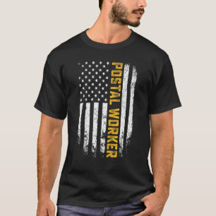 Retro Vintage Postal Worker American Flag Us Posta T-Shirt