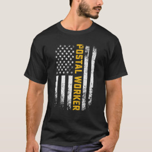 Retro Vintage Postal Worker American Flag Us Posta T-Shirt