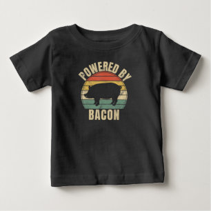 Retro Vintage Powered By Bacon BBQ BBQ Lovers Baby T-Shirt