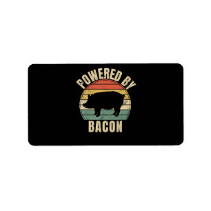Retro Vintage Powered By Bacon BBQ   BBQ Lovers Label