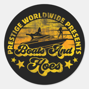 Retro Vintage, Prestige Worldwide Boats And Cute S Classic Round Sticker
