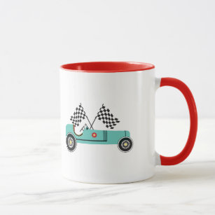 Retro vintage racing car child mug