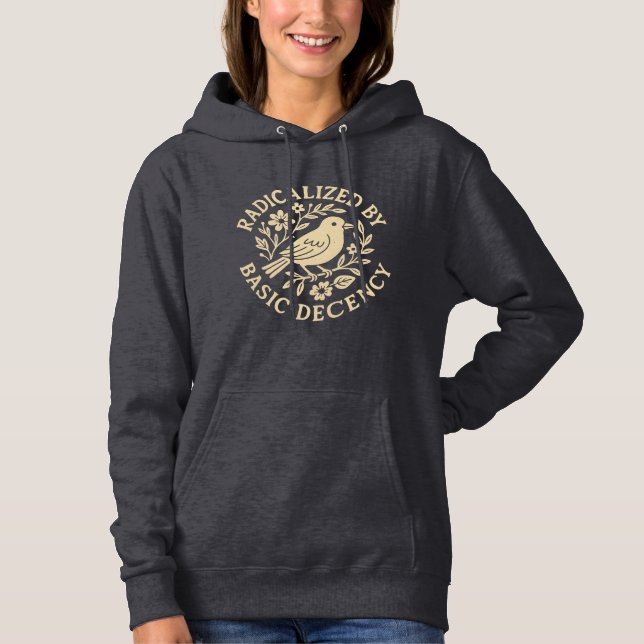 Retro Vintage Radicalised by Basic Decency Hoodie (Front)