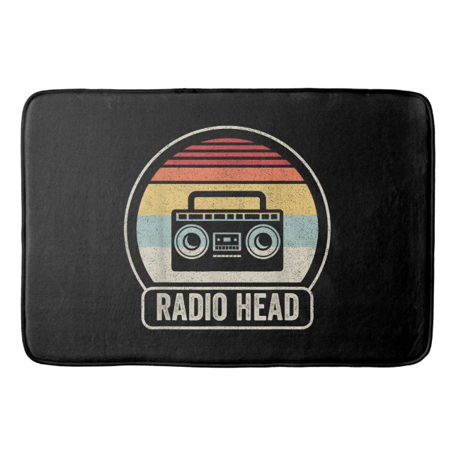Retro Vintage Radio Head Bath Mat (Front)