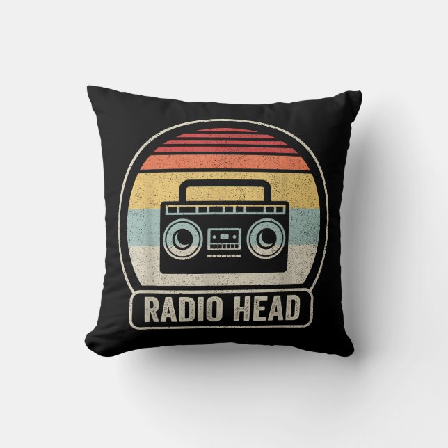 Retro Vintage Radio Head Cushion (Front)