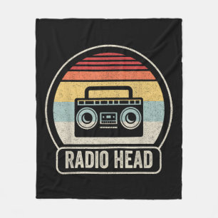Retro Vintage Radio Head Fleece Blanket