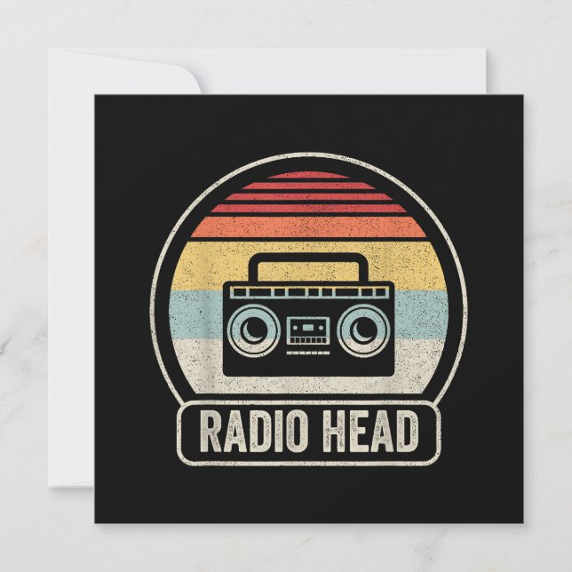 Retro Vintage Radio Head Invitation (Front)