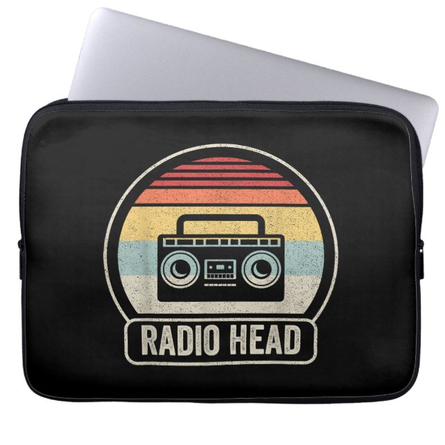 Retro Vintage Radio Head Laptop Sleeve (Front)