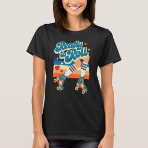 Retro Vintage Ready To Roll Roller Skate Design T-Shirt