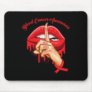Retro Vintage Red Ribbon Blood Cancer Awareness  Mouse Pad
