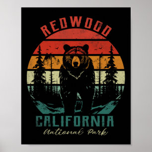 Retro Vintage Redwood National Park For Kids Hikin Poster