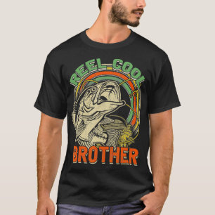 Retro Vintage Reel Cool Brother Funny Fishing  T-Shirt
