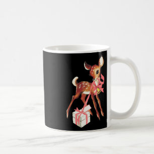 Retro vintage reindeer pink christmas ba coffee mug