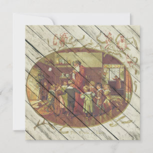 Retro Vintage Religious Christmas Holiday Card