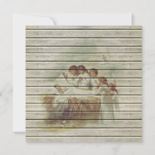 Retro Vintage Religious Christmas Holiday Card