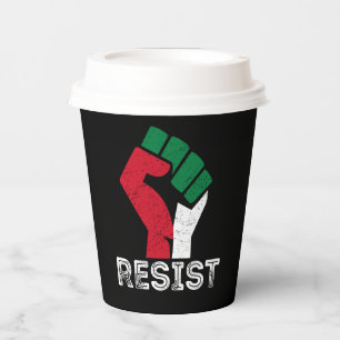 Retro Vintage Resist Palestine fist flag Freedom Paper Cups