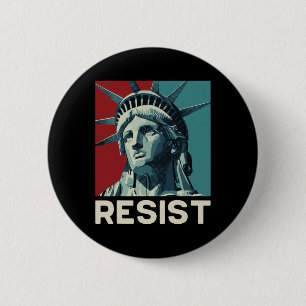 Retro Vintage Resist Statue Of Liberty 6 Cm Round Badge