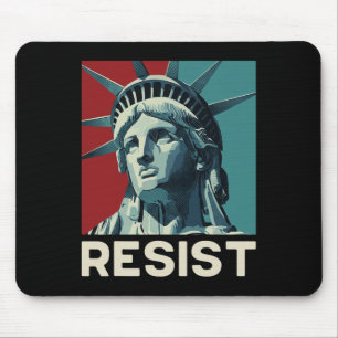 Retro Vintage Resist Statue Of Liberty Mouse Pad