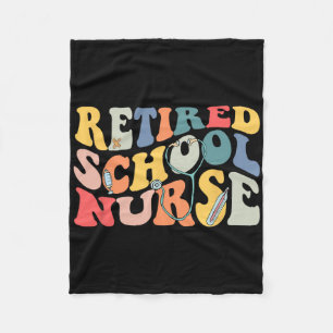 Retro Vintage Retired School Nurse Retirement Part Fleece Blanket