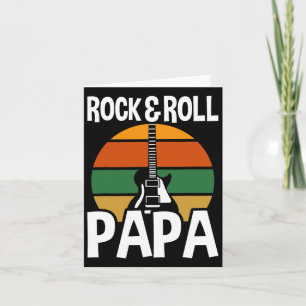 Retro Vintage Rock And Roll Papa Guitar Fathers Da Card